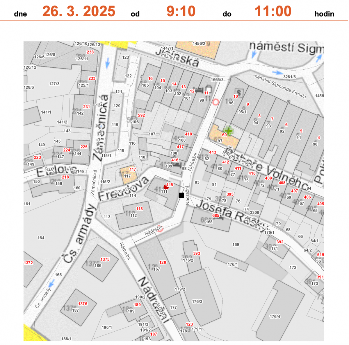 Odstávka elektrické energie dne 26. 3. 2025, 07:00–15:30 ČEZ