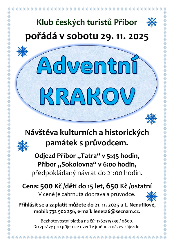 Adventní Krakov 29. listopadu 2025