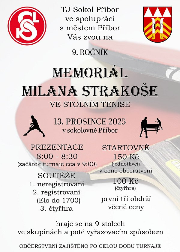 MEMORIÁL Milana Strakoše ve stolním tenise