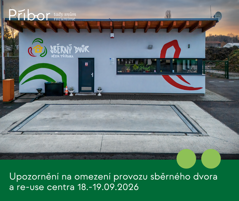 Upozornění na omezení provozu sběrného dvora a re-use centra